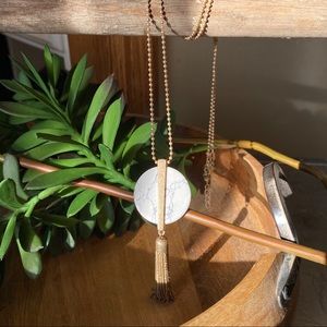 Marble necklace & earrings set